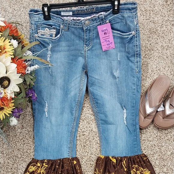 2685 Size 11/12 Maurices Upcycled Stretch Bell-Bottoms - Picture 2 of 6